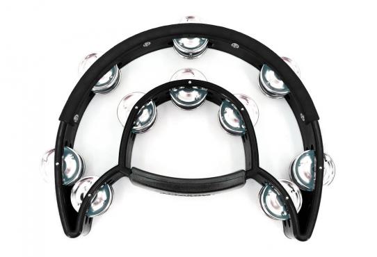 Maxtone 818N/P Power-2 Tambourine w/Protecting Trim (Black): 1