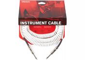 D'Addario PW-CDG-30WH Coiled Instrument Cable - White (9m)