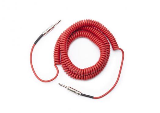 D'Addario PW-CDG-30RD Coiled Instrument Cable - Red (9m): 2