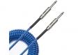 D'Addario PW-CDG-30BU Coiled Instrument Cable - Blue (9m): 3