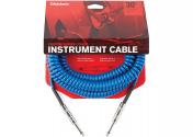D'Addario PW-CDG-30BU Coiled Instrument Cable - Blue (9m)