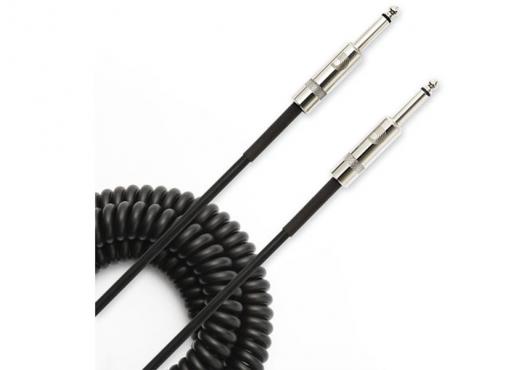 D'Addario PW-CDG-30BK Coiled Instrument Cable - Black (9m): 3