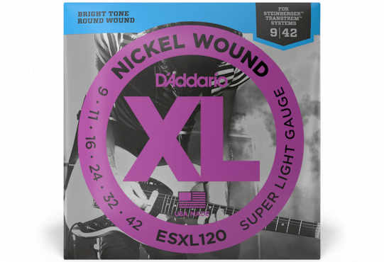 D`Addario ESXL120 XL NICKEL WOUND SUPER LIGHT DOUBLE BALL END (09-42): 1