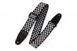 LEVY'S MP-28 PRINT SERIES GUITAR STRAP (BLACK AND WHITE CHECKERS): 1