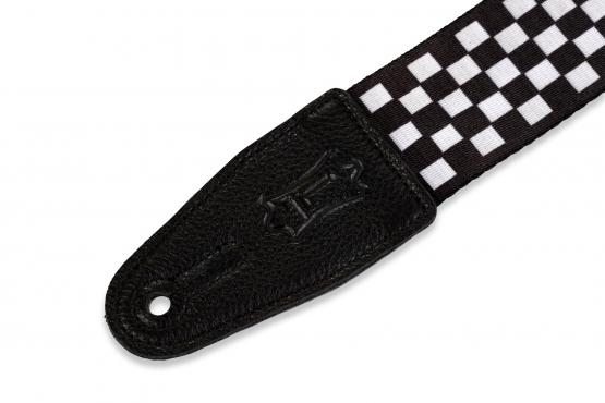 LEVY'S MP-28 PRINT SERIES GUITAR STRAP (BLACK AND WHITE CHECKERS): 4