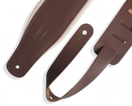 LEVY'S M26PD-BRN_CRM CLASSICS SERIES PADDED TWO-TONE GUITAR STRAP (BROWN, CREAM): 2