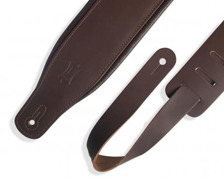 LEVY'S M26PD-DBR_DBR CLASSICS SERIES PADDED TWO-TONE GUITAR STRAP (DARK BROWN): 2