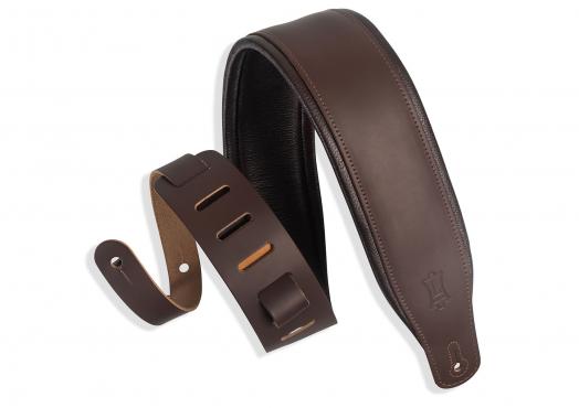 LEVY'S M26PD-DBR_DBR CLASSICS SERIES PADDED TWO-TONE GUITAR STRAP (DARK BROWN): 1