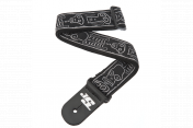 D'addario JOE SATRANI WOVEN GUITAR STRAP (SKULL N BONES)