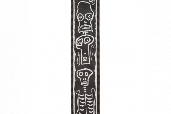 D'addario JOE SATRANI WOVEN GUITAR STRAP (SKULL N BONES): 2