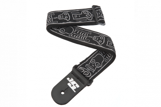 D'addario JOE SATRANI WOVEN GUITAR STRAP (SKULL N BONES): 1