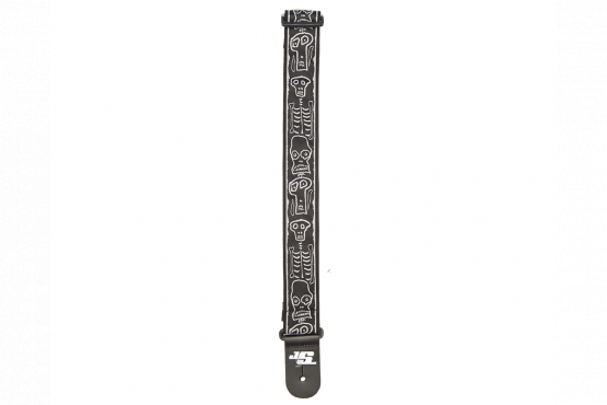 D'addario JOE SATRANI WOVEN GUITAR STRAP (SKULL N BONES): 3