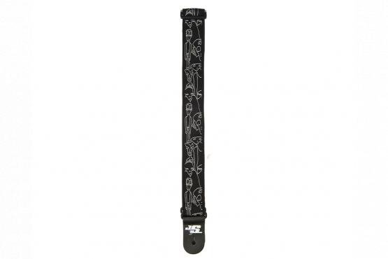 D'addario JOE SATRANI WOVEN GUITAR STRAP (SILVER SKETCHES): 3