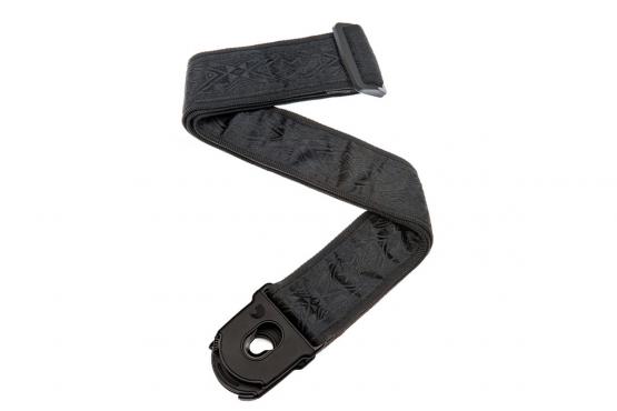 D'addario PLANET LOCK GUITAR STRAP (BLACK SATIN): 1