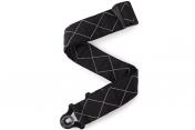 D'addario 50BAL02 AUTO LOCK GUITAR STRAP (BLACK PADDED DIAMONDS)