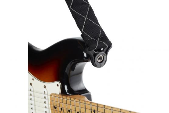 D'addario 50BAL02 AUTO LOCK GUITAR STRAP (BLACK PADDED DIAMONDS): 4