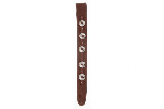 D'addario DELUXE LEATHER GUITAR STRAP (CONCHOS, BROWN): 3