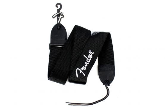 Fender STRAP 2" BLACK WHITE LOGO: 2