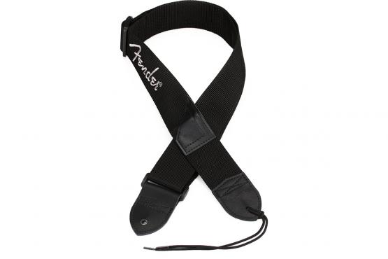 Fender STRAP 2" BLACK WHITE LOGO: 1