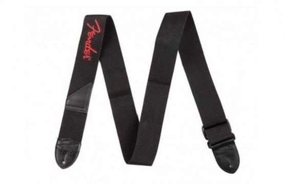 Fender STRAP 2" BLACK RED LOGO: 2
