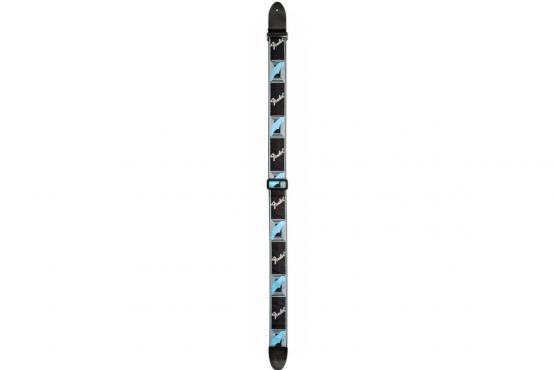 Fender STRAP 2" MONOGRAMMED BLACK LIGHT GREY MEDIUM BLUE: 3