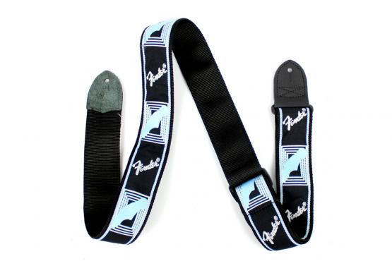 Fender STRAP 2" MONOGRAMMED BLACK LIGHT GREY MEDIUM BLUE: 2