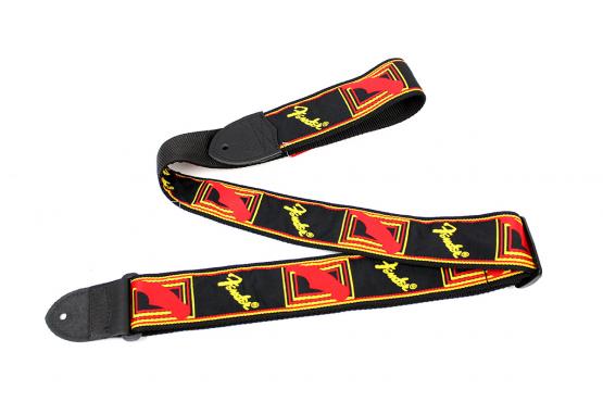 Fender STRAP 2" MONOGRAMMED BLACK/YELLOW/RED: 2