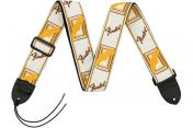 Fender STRAP 2" MONOGRAMMED WHITE BROWN YELLOW