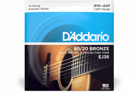D`Addario EJ36 80/20 BRONZE REGULAR LIGHT 12-STRING (10-47): 1