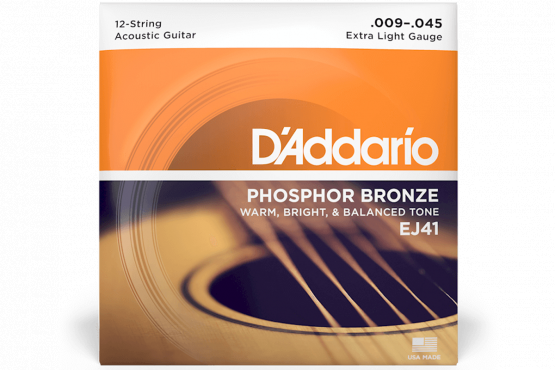 D`Addario EJ41 PHOSPHOR BRONZE 12-STRING EXTRA LIGHT (09-45): 1
