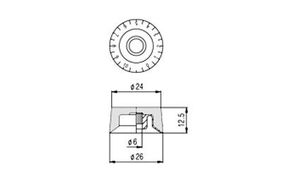 Paxphil KSP35 BARREL SPEED KNOB (WHITE): 3