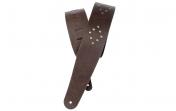 Planet Waves PW25VNRD01DX Blasted Leather Guitar Strap, Brown with Brass Rivets